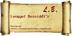 Lengyel Bozsidár névjegykártya
